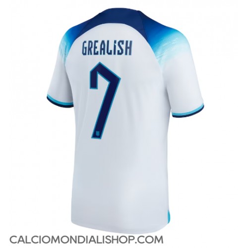 Maglie da calcio Inghilterra Jack Grealish #7 Prima Maglia Mondiali 2022 Manica Corta